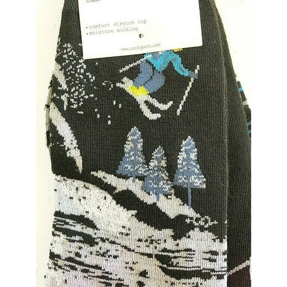 Cool Sockopath Skier Striped Socks Mens 3 Pairs Snow Skiing Sock Size 10-13